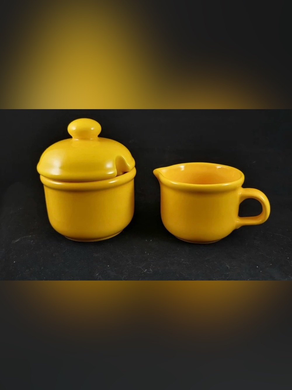 Vintage Waechtersbach Spain Ceramic Cream and Sugar Set – Vibrant Yellow